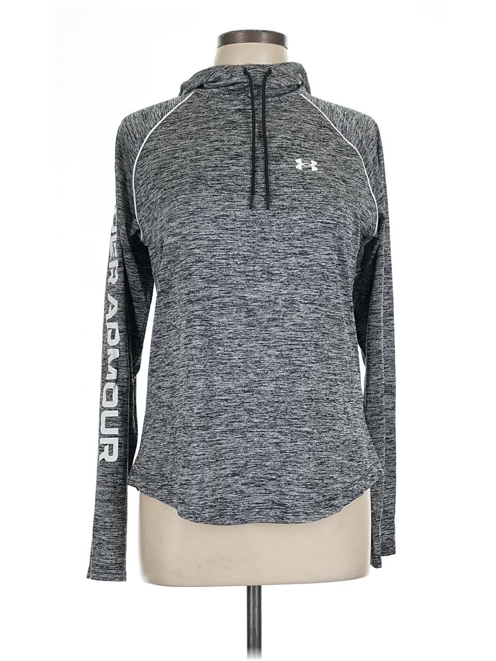 Under Armour Womenās lightweight Black/Gray Heather Pullover Hoodie shirt